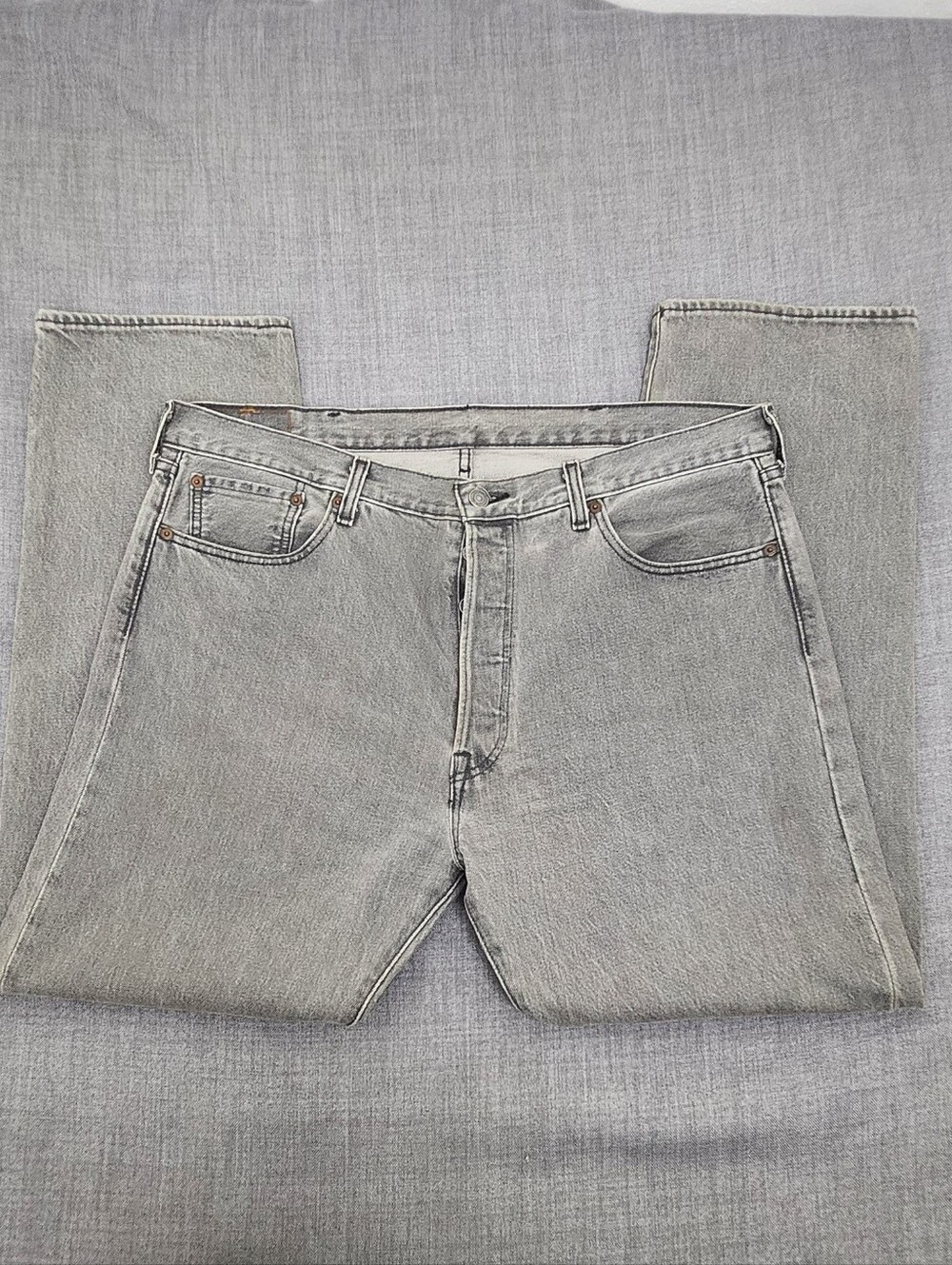 Levi's 501 Button Fly Grey Denim Jeans. 38 × 30 - Picture 2 of 11